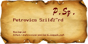 Petrovics Szilárd névjegykártya