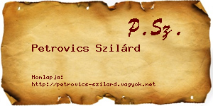 Petrovics Szilárd névjegykártya